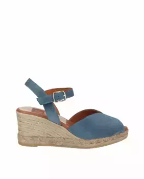 Женские замшевые босоножки на танкетке с V-образным вырезом Viguera, синий