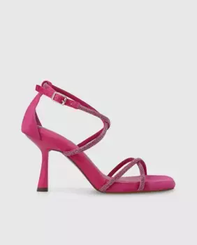 Женские замшевые босоножки со стразами на ремешках Lodi, розовый