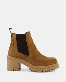 Женские замшевые ботильоны челси на блочном каблуке Latouche, коричневый