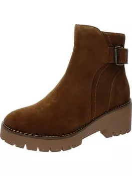 Женские замшевые ботильоны Desiree на молнии Aqua College, цвет Cognac Suede