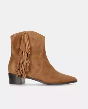 Женские замшевые ботильоны Kendall с бахромой Pretty Ballerinas, коричневый