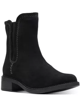 Женские замшевые ботильоны Maye с круглым носком Clarks, цвет Black Suede