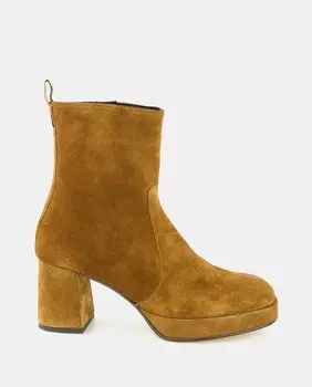 Женские замшевые ботильоны на платформе и блочном каблуке Latouche, коричневый