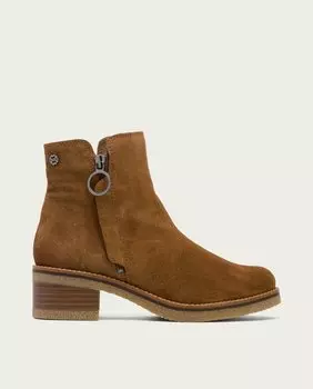 Женские замшевые ботильоны на плоской подошве Porronet, коричневый