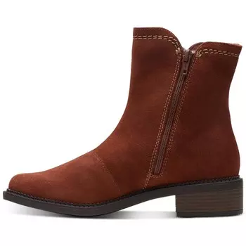 Женские замшевые ботильоны с круглым носком Maye на молнии Clarks, цвет Dark Tan Suede