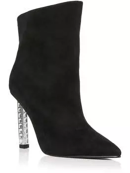 Женские замшевые ботильоны с острым носком PERIN Aqua, цвет black sued