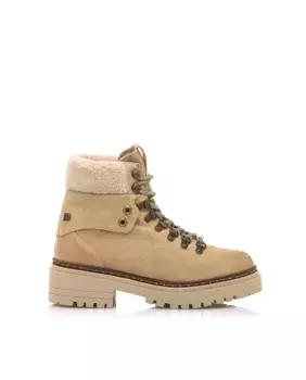 Женские замшевые ботильоны с отделкой из овчины на щиколотке Mustang, цвет Natural