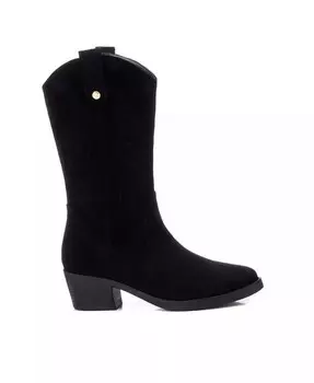 Женские замшевые ботильоны в итальянском стиле в стиле вестерн XTI, черный