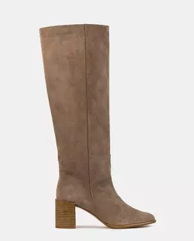 Женские замшевые ботинки с круглым носком и блочным каблуком Dansi