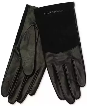 Женские замшевые и кожаные перчатки MICHAEL Tech Michael Kors, черный