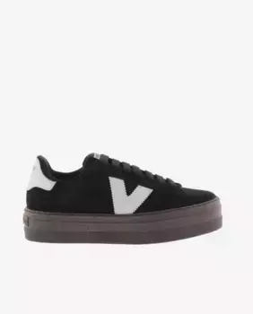 Женские замшевые кроссовки на платформе и контрастных деталях Victoria, черный