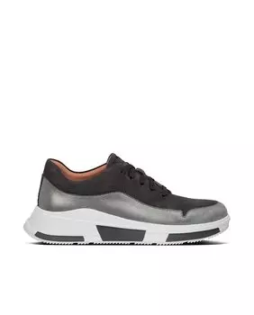 Женские замшевые кроссовки на шнуровке серого цвета FitFlop, серый