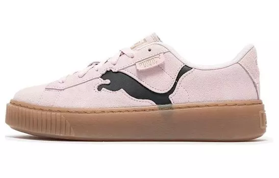 Женские замшевые кроссовки Puma Platform «Cutout - Pearl Pink Black»