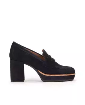Женские замшевые лоферы на платформе Pedro Miralles, темно-синий