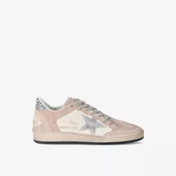 Женские замшевые низкие кеды Ballstar 82435 с вышитыми звездами Golden Goose, красный