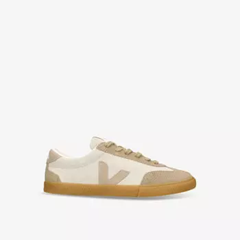 Женские замшевые низкие кеды volley с вышитым логотипом Veja, бежевый