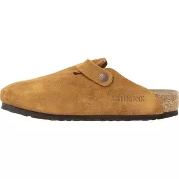 Женские замшевые сабо Boston из кожи - узкие, кремового цвета Birkenstock