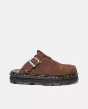 Женские замшевые сабо Zebzag на платформе Dr. Martens, темно-коричневый