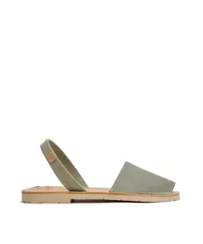 Женские замшевые сандалии Menorquina зеленого цвета CASTELL MENORCA, бежевый