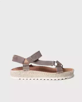 Женские замшевые сандалии на плоской подошве с застежкой на липучку Toni Pons, коричневый