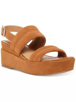 Женские замшевые сандалии Nuria с ремешком на щиколотке на платформе DKNY, цвет tan suede