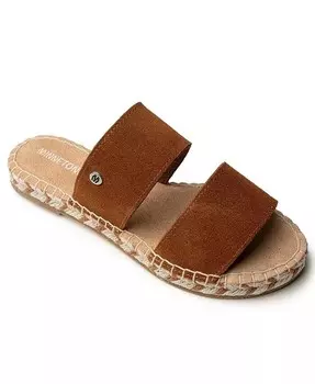 Женские замшевые сандалии Poppie Slide Minnetonka, коричневый