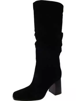 Женские замшевые сапоги DOMAEY на блочном каблуке до колена Nine West, черный