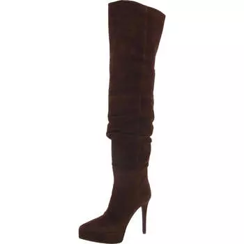 Женские замшевые сапоги выше колена на платформе Ashley Steve Madden, цвет taupe suede