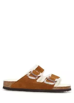 Женские замшевые тапочки arizona tan с фактурной отделкой Birkenstock