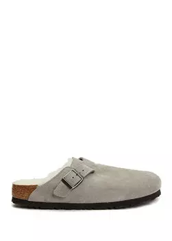 Женские замшевые тапочки boston grey Birkenstock