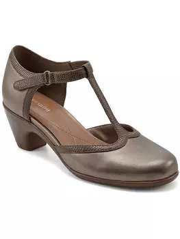 Женские замшевые туфли Cara Slip On с Т-образным ремешком на каблуке Easy Spirit, цвет bronze
