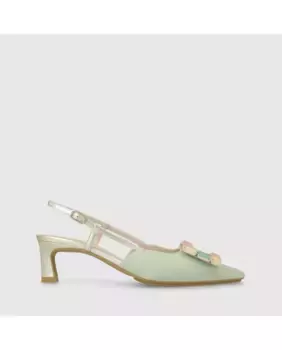 Женские замшевые туфли-лодочки с открытой пяткой и отделкой Lodi, зеленый