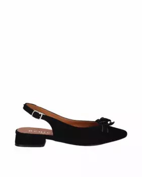 Женские замшевые туфли на плоской подошве с пяткой на пятке D'Chicas, черный