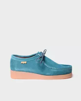 Женские замшевые туфли на плоской подошве со шнурками Toni Pons, синий