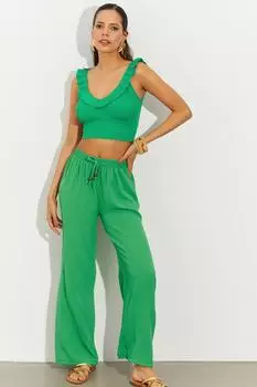 Женские зеленые брюки палаццо BR1328 Cool & Sexy, зеленый