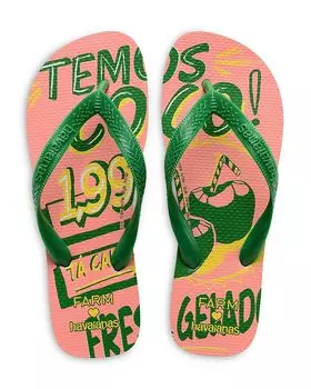 Женские зеленые шлепанцы без застежек Farm Rio havaianas