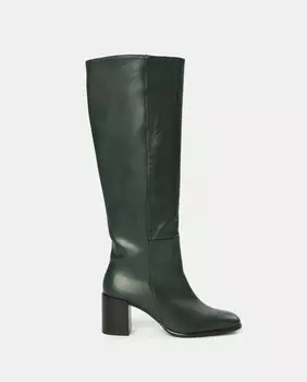 Женские зеленые высокие сапоги с круглым носком и блочным каблуком Dansi, зеленый