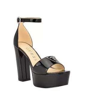 Женские жаккардовые сандалии на платформе из двух частей Seton GUESS, черный