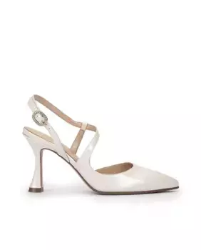 Женские жемчужно-белые кожаные туфли-лодочки с пяткой на пятке Pedro Miralles, белый