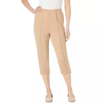 Женские женские миниатюрные капри из мягкого трикотажа больших размеров без проблем Woman Within, цвет New Khaki
