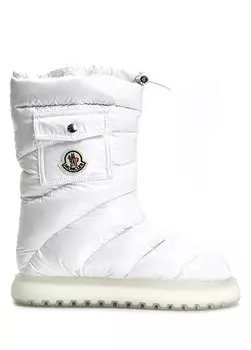 Женские зимние ботинки-буфы с белым логотипом Moncler