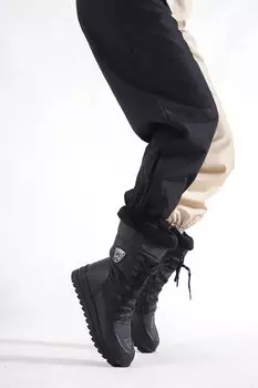 Женские зимние ботинки с подошвой Trak, боковой молнией, меховым воротником, шнуровкой и парашютной тканью Capone Outfitters