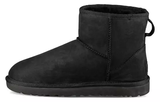 Угги UGG Classic Mini Leather Snow Boots Black Women's