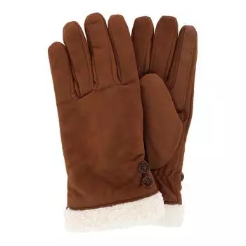 Женские зимние перчатки из микрофибры с пуговицами Isotoner, цвет cognac