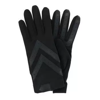 Женские зимние перчатки из спандекса для сенсорных экранов с шевронным запястьем Isotoner, черный