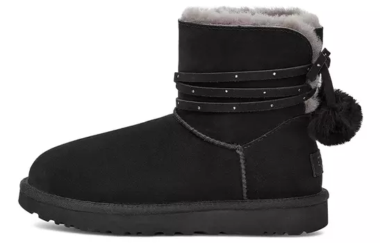 Угги UGG Mini Bailey Bow Pom 'Black' Women's