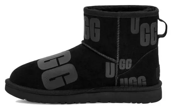 Угги UGG Classic Mini Scatter Graphic 'Black Gray' Women's