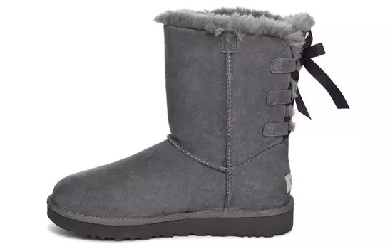 Угги UGG Short Bow Stiefel Fleece Lined Gray Women's
