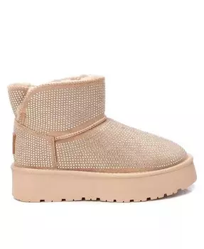 Женские зимние замшевые ботильоны от XTI, коричневый/бежевый