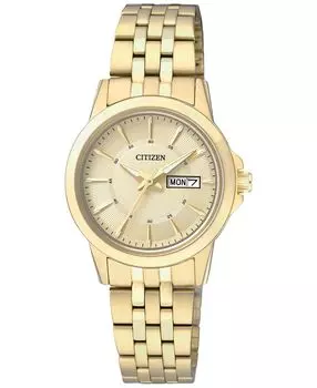 Женские золотистые часы-браслет из нержавеющей стали 27 мм EQ0603-59P Citizen